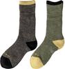[Chiyoji's Socks] Authentic Trekking Socks (Hiking Socks) Men's 2-Pair Pack 25-27cm Black & Olive Made In Japan