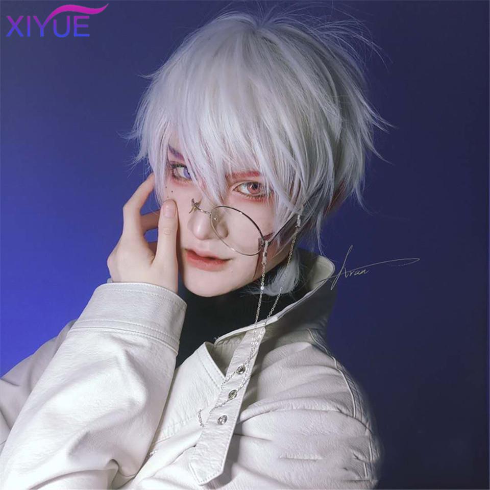 Krótka męska oddychająca peruka syntetyczna brązowa mężczyzna chłopiec krótka prosta cosplay mężczyzna impreza czarna odporna na ciepło peruka z włosów syntetycznych