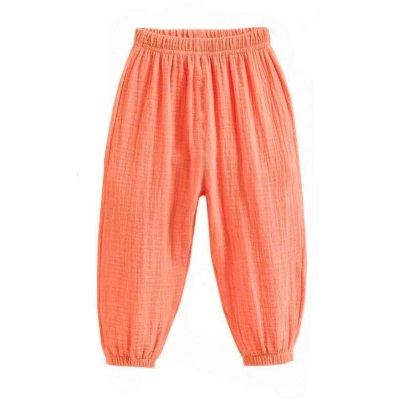 Kids Pants Cotton Linen Soft Trousers Casual Long Pants for Boys and Girls