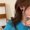 Retro Hong Kong Style Black Geometric Light Luxury High-End Design Stud Earrings
