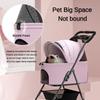 Pet Stroller Detachable and Easy Folding Travel Breathable Aluminum Cat Dog Baby with Storage Basket Outdoor Cat Dog Transporter
