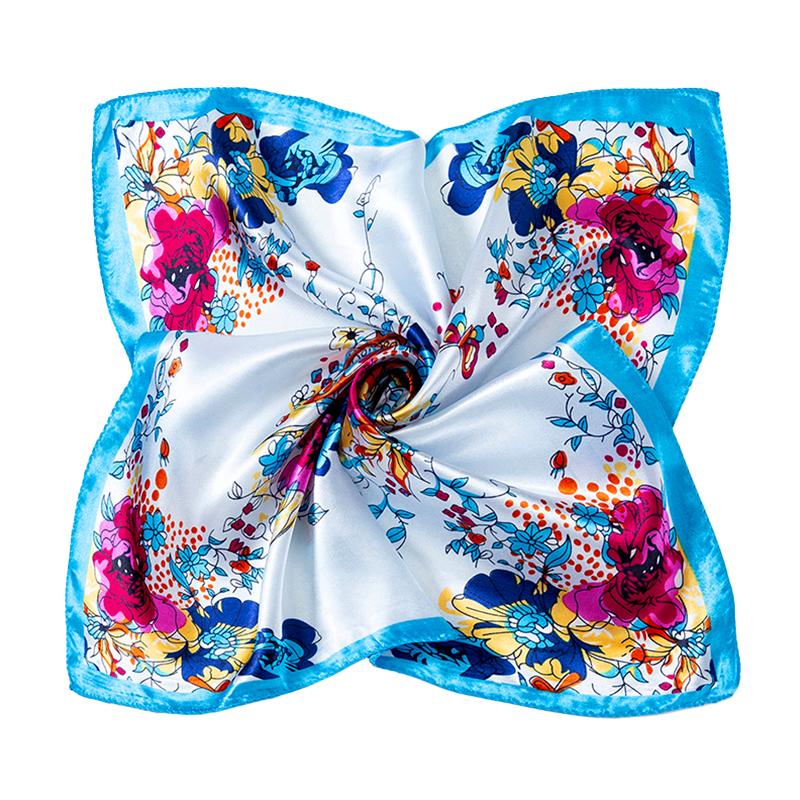 1Pc Square Flight Attendants 50x50CM Elegant Women's Scarfs Fashionable Hijab Bandana Polyester