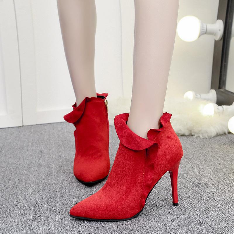 Buy Fashion Women'S Sexy High Heels Zip Pointed Short Ankle Boots at