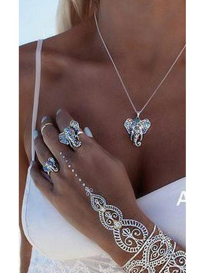 Bohemian Elephant Ethnic Retro Necklace - Clavicle and Sweater Chain