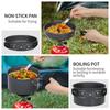 Camping Cookware Set Lightweight Portable Pan Kettle Cups Spoon Fork Cutter for Picnic Hiking Teapot Cookware Travel Cooking Set