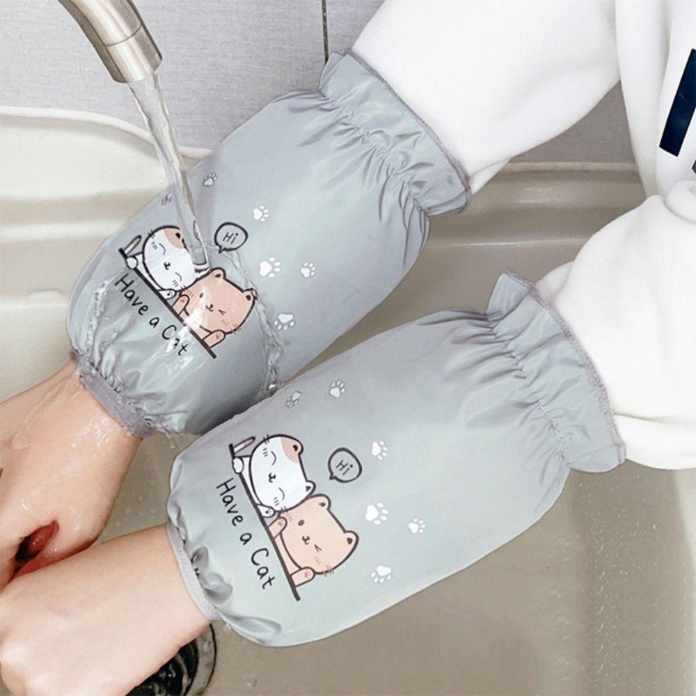 Cute Cartoon Waterproof Oversleeves Long Cleaning Oversleeves Oilproof Oversleeves  Housework