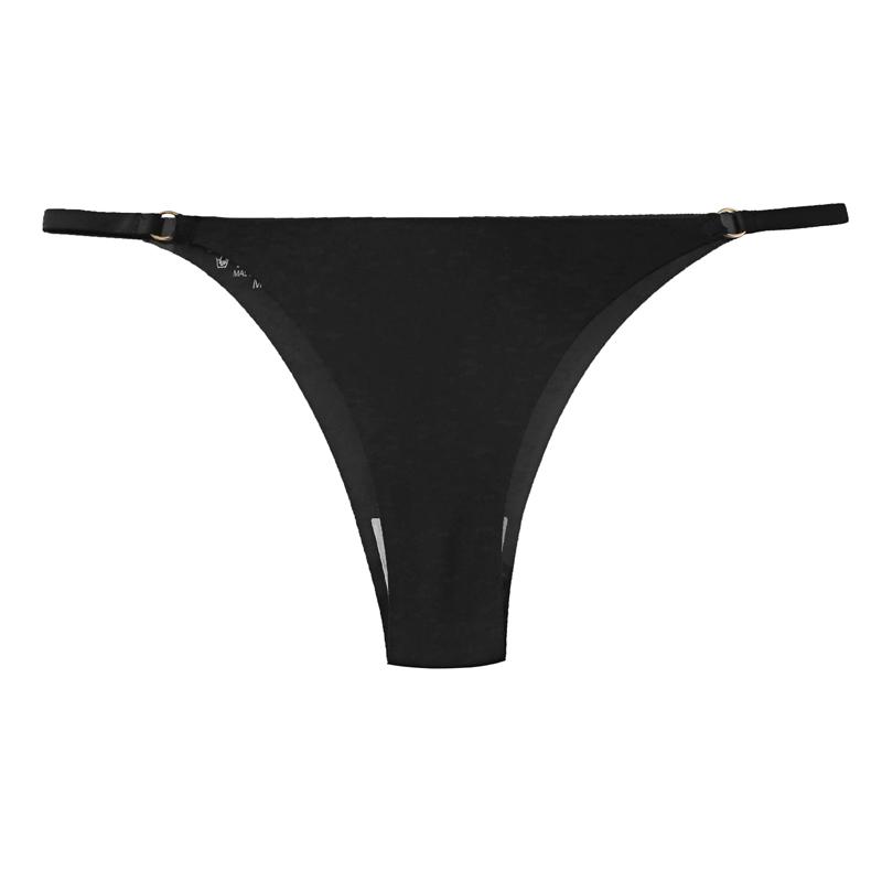 CINOON Seksowne Damskie Figi Stringi z Jedwabiu Lodowego Bezszwowe Jednokolorowe Niskie Majtki Styl Czystego Pożądania Niewidoczne Oddychające T-Back Majtki