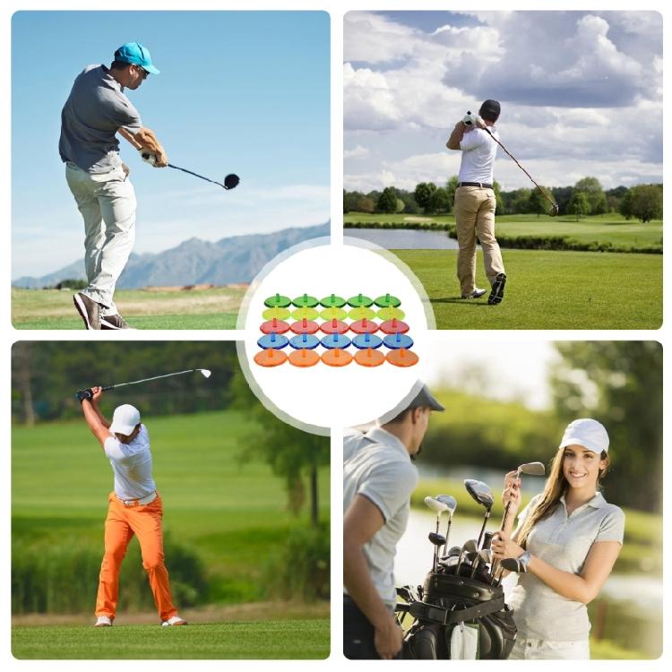 50Pcs 24mm Clear Plastic Golf Balls Marker Mixed Colors Golf Balls Mark Position Markers for Golfer Training Easy to Use