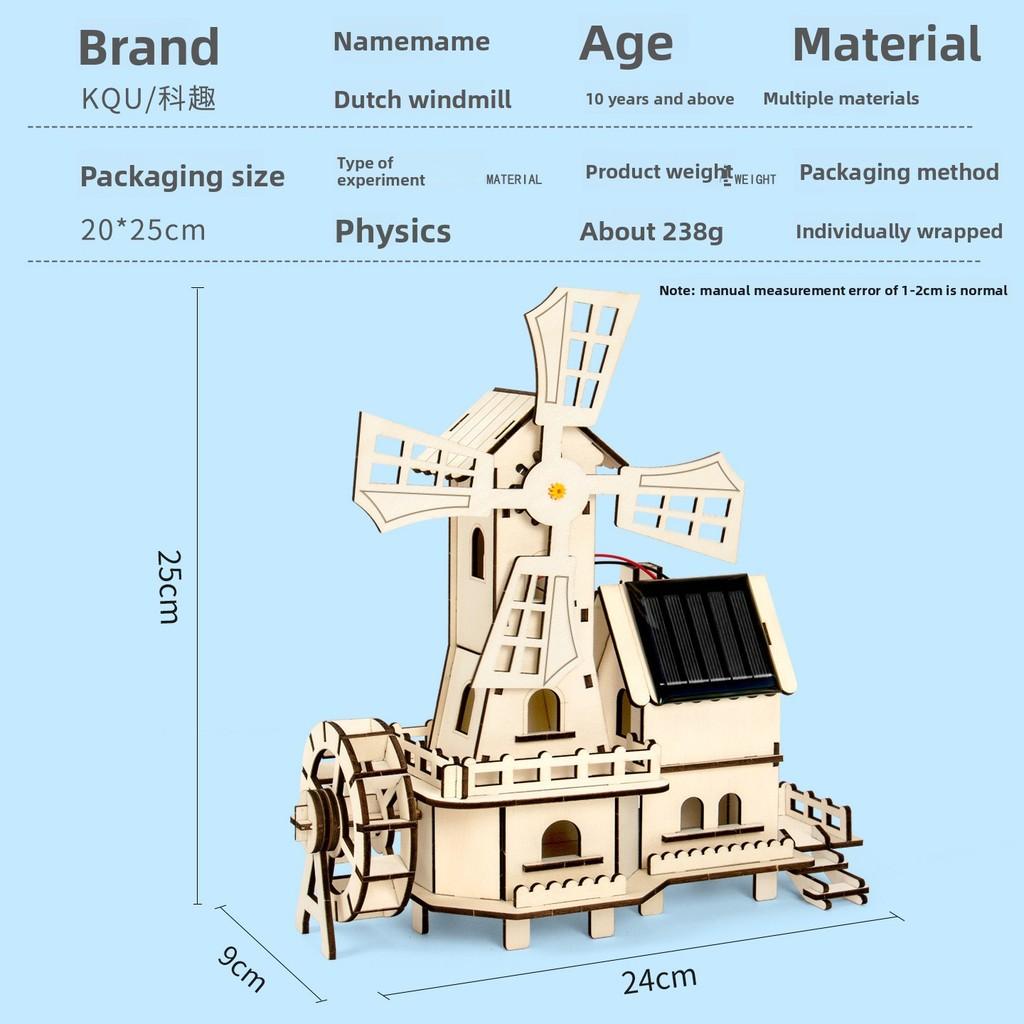 Sonnenenergie Wissenschafts-Set für Kinder mit DIY-Holländischer Windmühle und Physik-Experimenten, Pädagogisches Spielzeug-Set