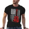 Camiseta De Jogador De Guitarra Com Bandeira Americana Taunisexho Grande Camiseta Simples