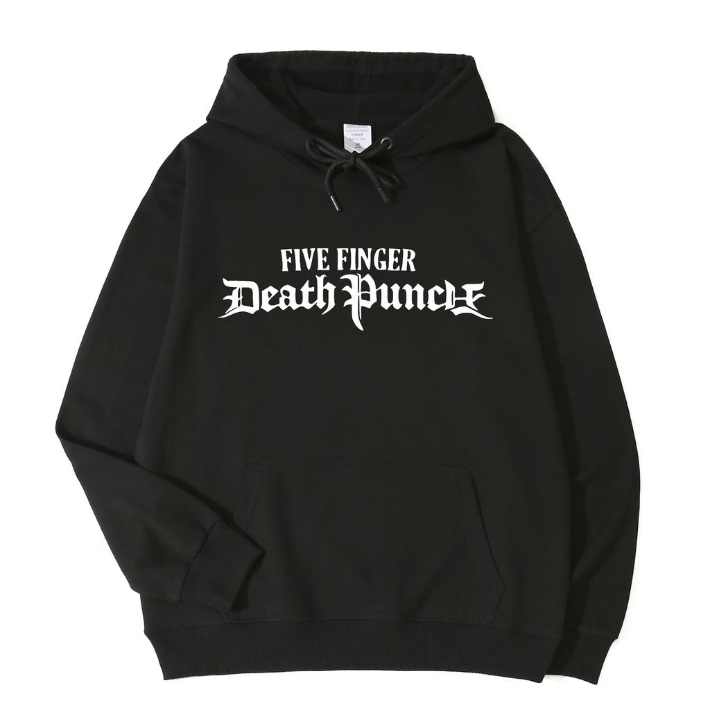 Podzimní/Zimní Rapová Kapela Five Finger Death Punch Mikina Fleecová Teplá Mikina Volná Móda Pánská a Dámská Mikina s Kapucí Dlouhý Rukáv