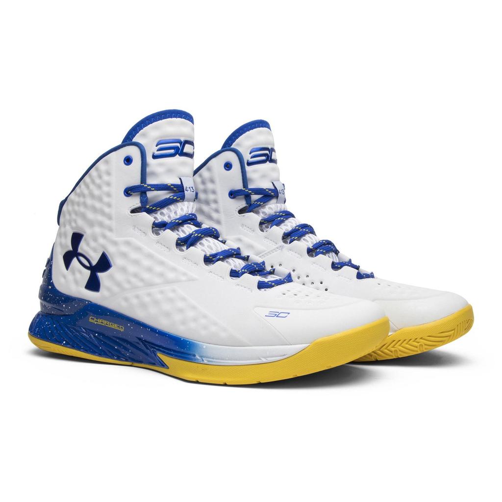 Under Armour Curry 1 'Dub Nation' 2015 (Unisex) White / Taxi / Royal Basketball Shoes 1258723 105