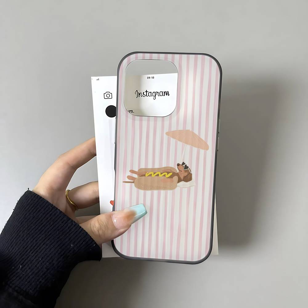 

Dachshund Black Stripe For IPhone 15 16 17 14 13 12 11 Pro Max 16E 16 Plus 17 Air Corrugated Shockproof Phone Cover iPhone 15 pro