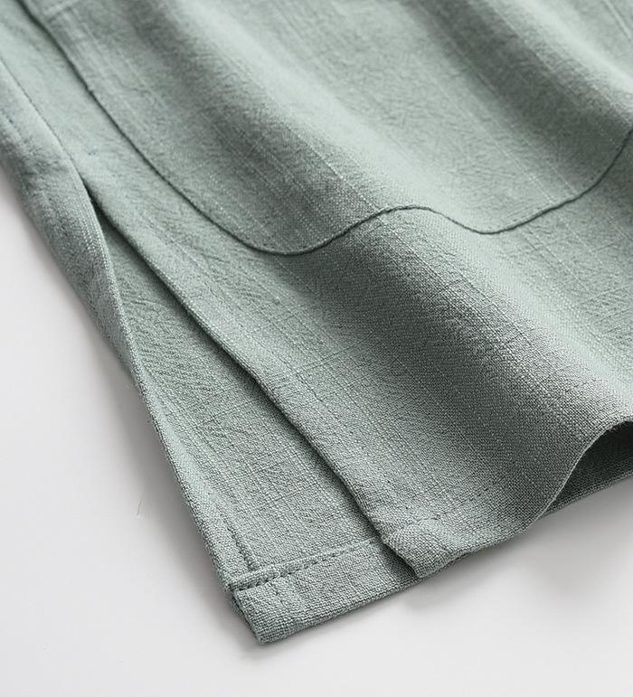 Costume Tang en Coton Lin à Manches Longues pour Homme: Style chinois rétro, Coupe ample pour personnes d'âge moyen et âgées, Parfait pour le Tai Chi.