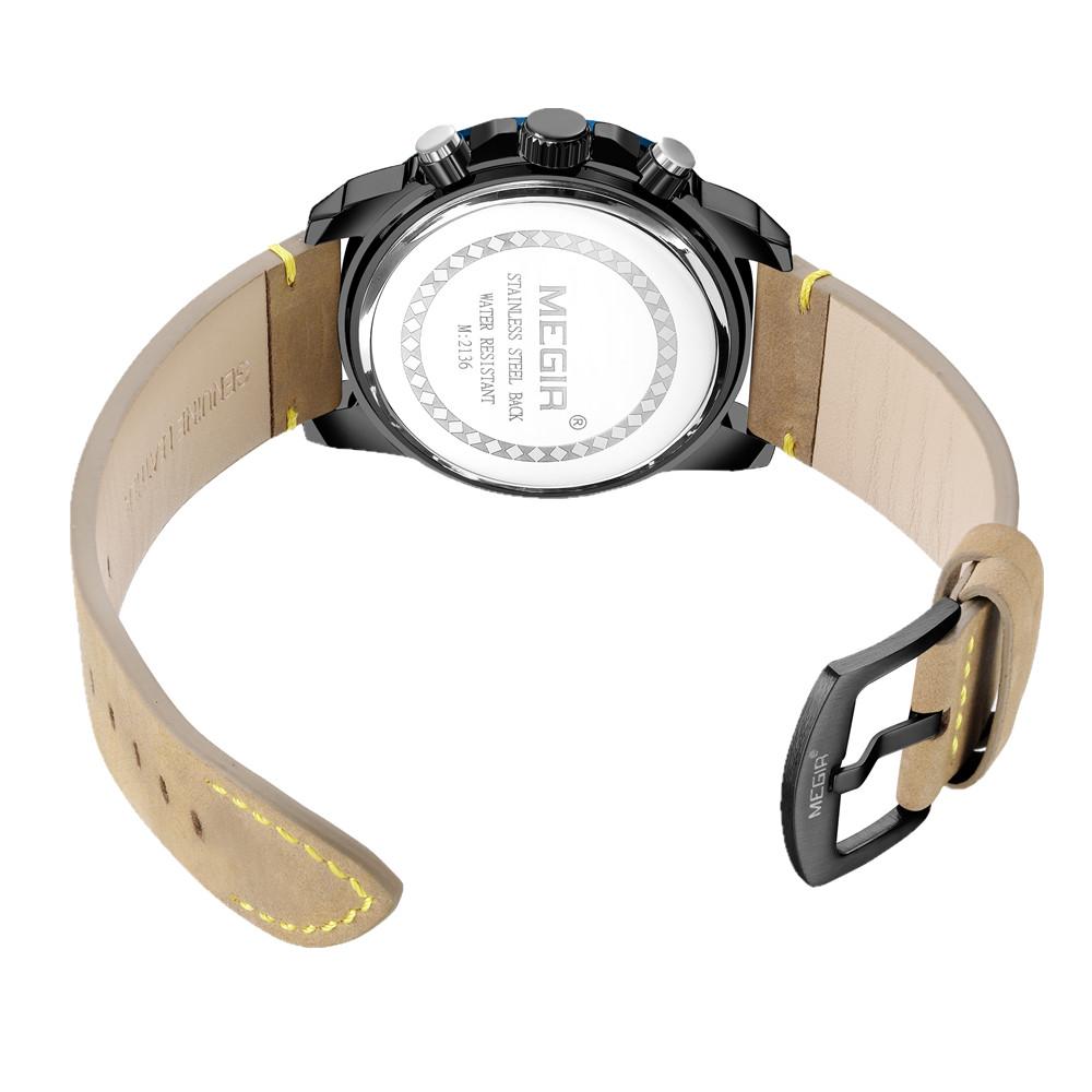 Megir 2021 Blue Mens Watches Top Brand Luxury Chronograph Sport Watch for Men Clock