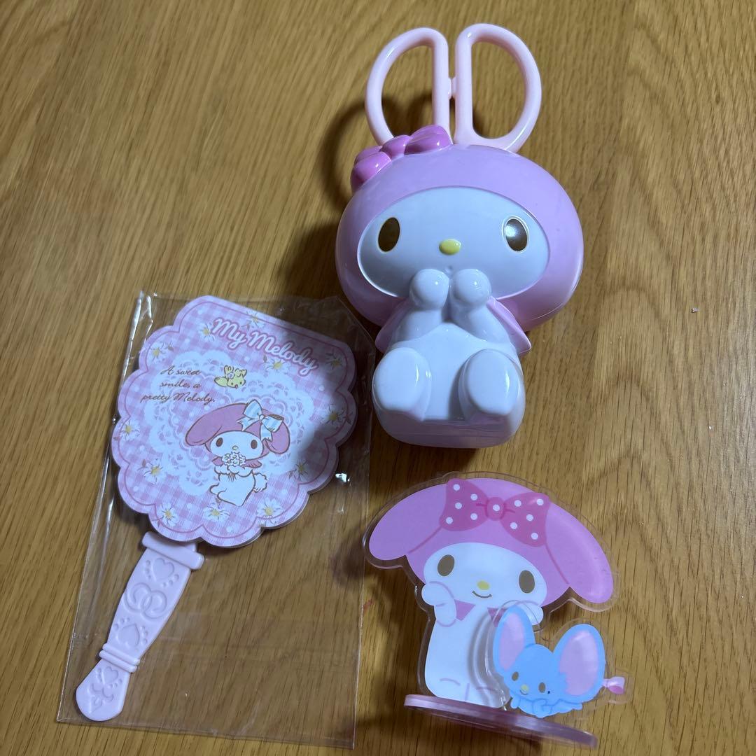 [USED] My Melody Scissors, Sanrio Clip, Memo Pad, Bonus Item