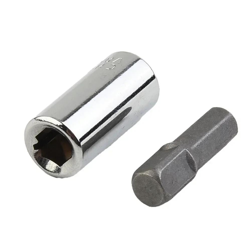 Socket Converter Socket Adapter Set 1/4" Hex Shank To 1/4" Square Driver Power Tool Parts Accessories For Impact Wrench