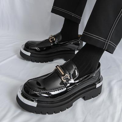 Britain Retro New Men Black Thick-soled Height Increasing Shoes Male Homecoming Formal Wedding Dress Footwear Zapatos Hombre
