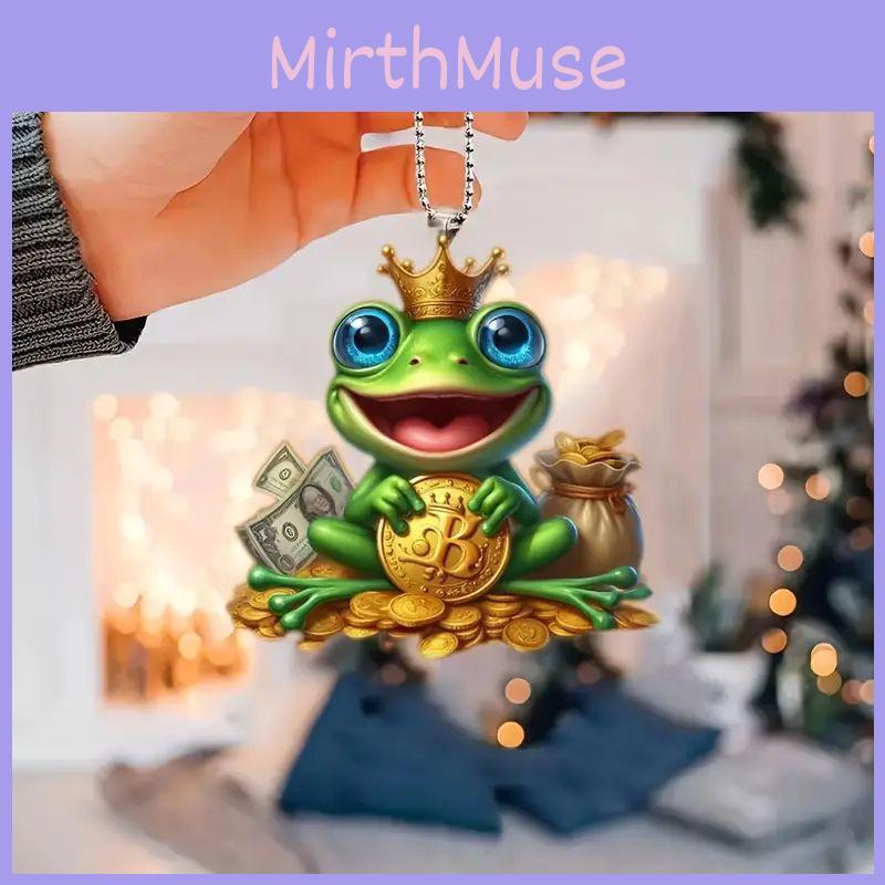 Bezaubernder Acryl-Cartoon-Frosch-Autoanhänger Ideal für stilvolle Fahrzeuginnendekoration