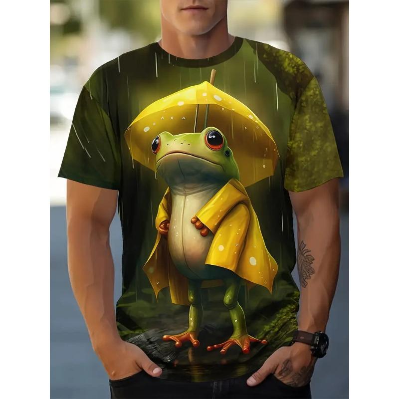 

Harajuku Style Frog Pattern 3D Printed Men s T-shirt Summer Casual Short Sleeve S
