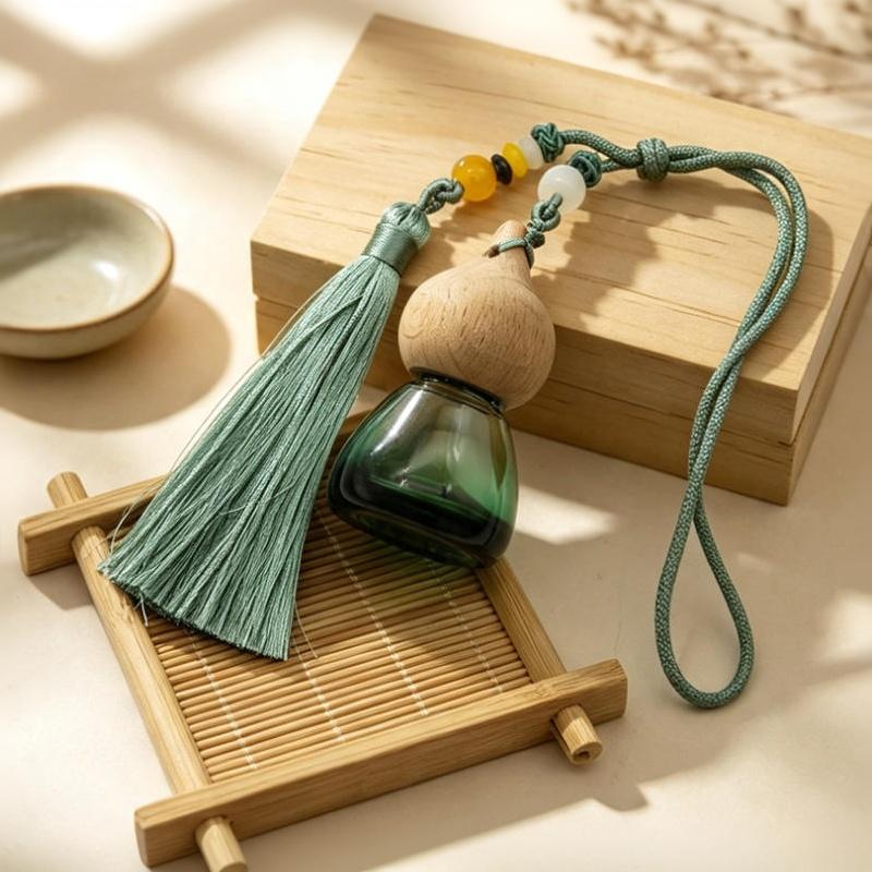 1Pcs Chinese Style Gourd-Shaped Car Essential Oil Diffuser Fragrance Air Freshener Perfume Empty Bottle Pendant With Tassel