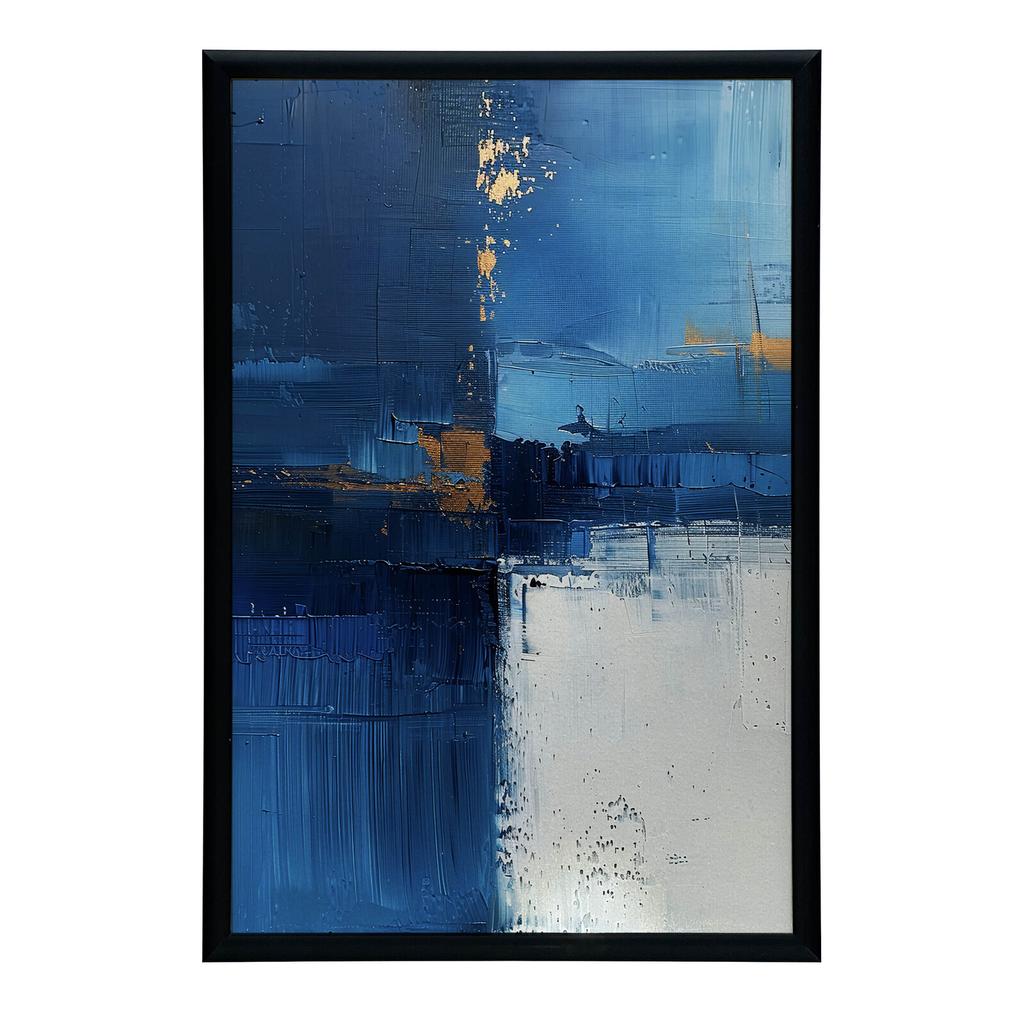Spokój Szafiru Spokój Szafiru, 50X70 Cm, Rama Aluminiowa Złota, Papier Matowy 230 Gsm