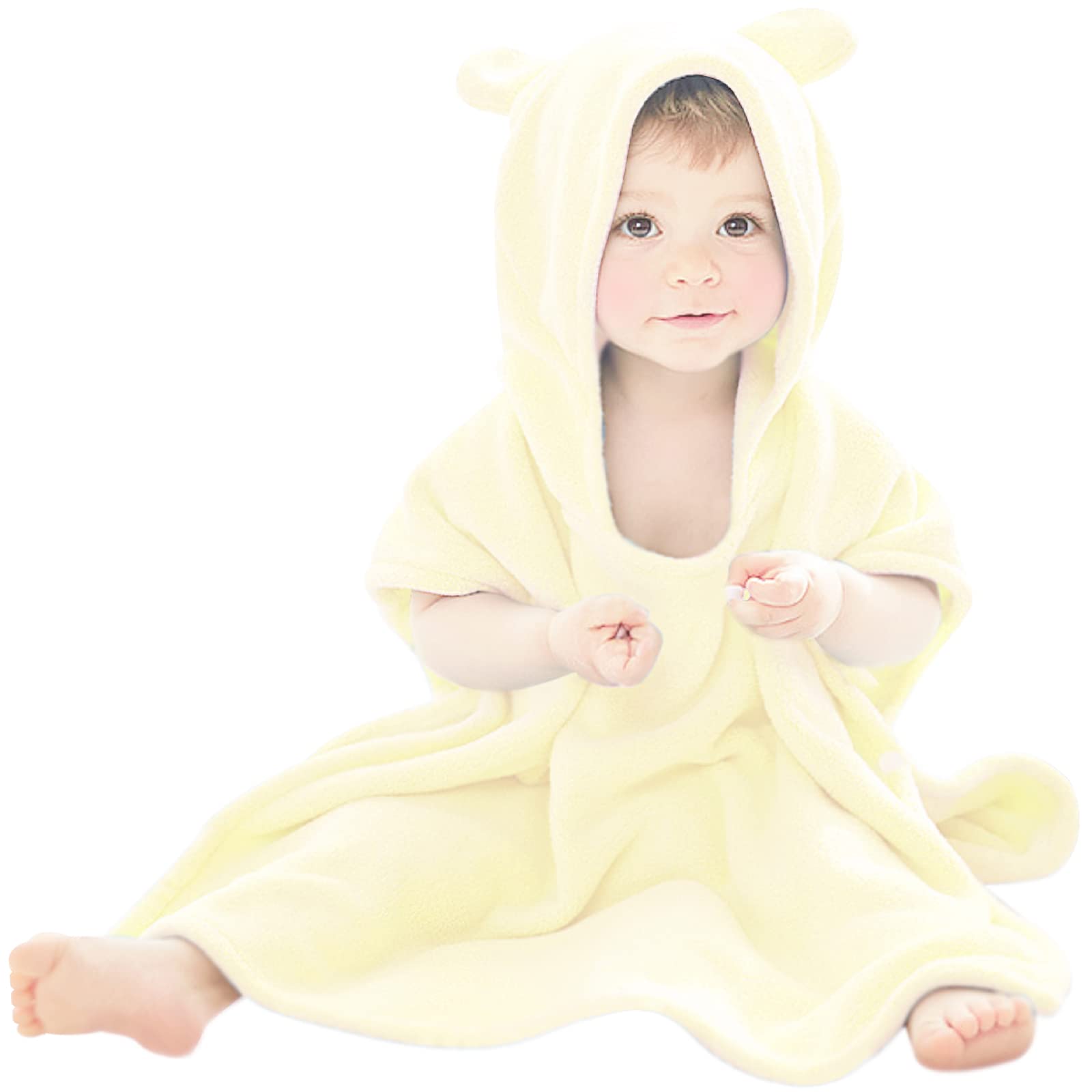 

Халат для младенцев и детское полотенце для душа с капюшоном [ARCADY] детский, подарок, детское пончо, (кремово-желтый, м)