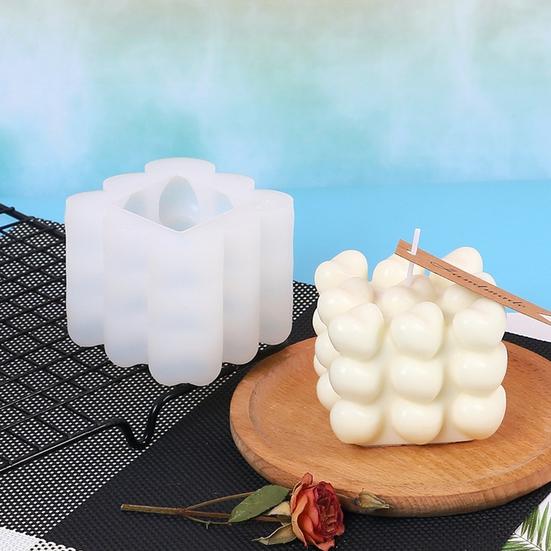 Forma de inimă Cub Lumânare Mold Handmade Ball Bubble Cube Sapun Mold DIY Chocolate Mousse Cake