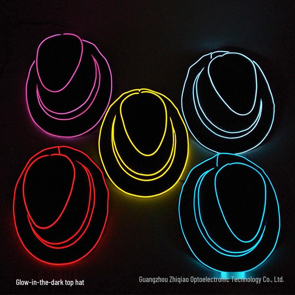 LED Glowing British Gentleman Top Hat - Stylish Trend for Prom Parties and Jazz Events