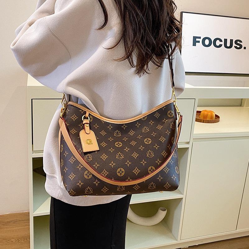 Large capacity bag women's practical retro underarm classic tote bag wide shoulder strap shoulder bag oblique span women's bag