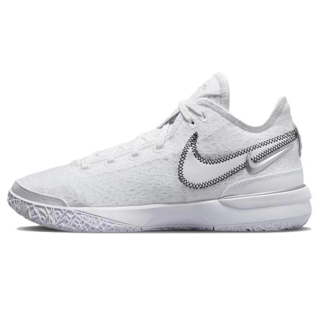 Nike LeBron NXXT Gen Slip Resistant Abrasion Resistant Mid top Basketball Shoes Men's White Purple Asian Version DR8788-101(Team80-)