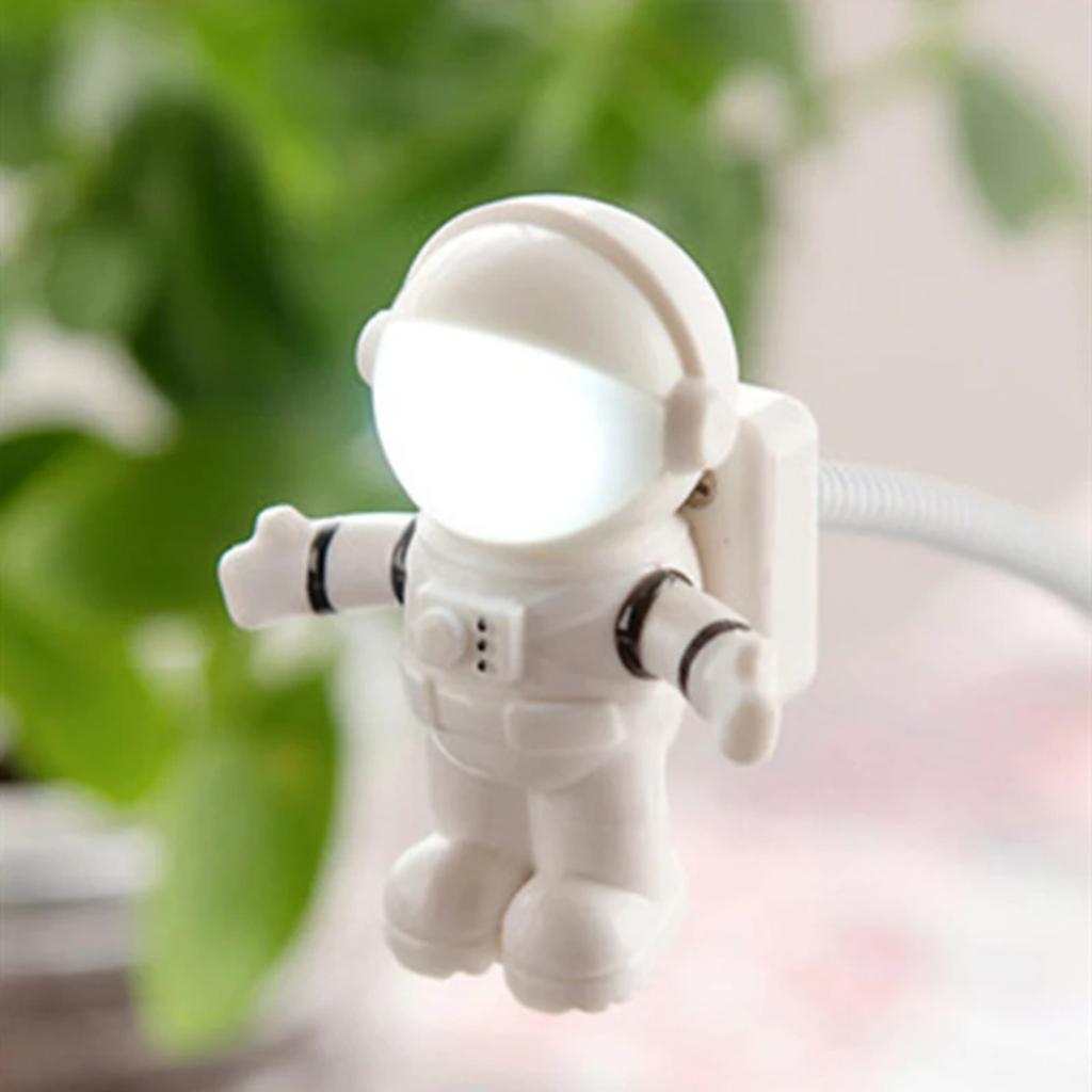 Neue kompakte Mini-Astronauten-Nachtlichter mit USB-Stromversorgung in Weiß – tragbare LED-Leselampe für den Schreibtisch für Computer-PC – dekoratives kleines Ro