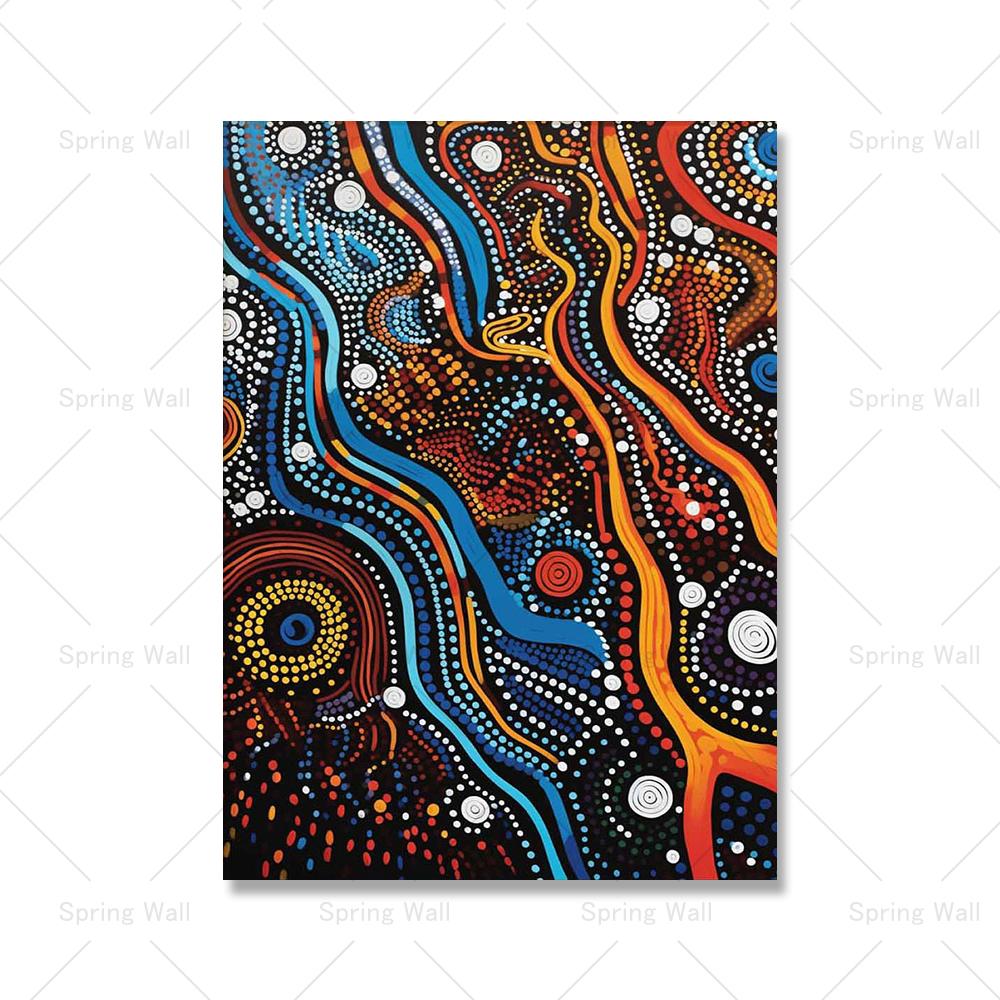 

Печать на холсте в стиле аборигенов, австралийский культурный плакат о путешествиях, абстрактная картина на холсте, настенное искусство, винтажная настенная картина, декор гостиной 21x30cm No Framed
