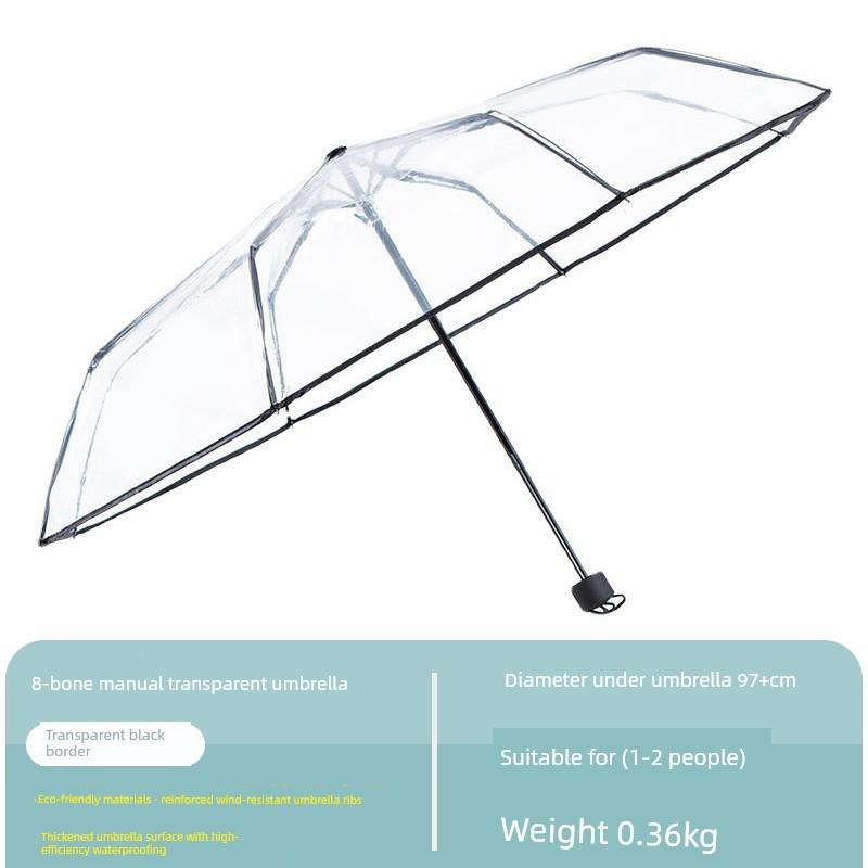 2026 New Model Transparent Umbrella, Fully Automatic, Compact and Portable, Stylish for Girls, Suitable for Car Use and Students Going To School
