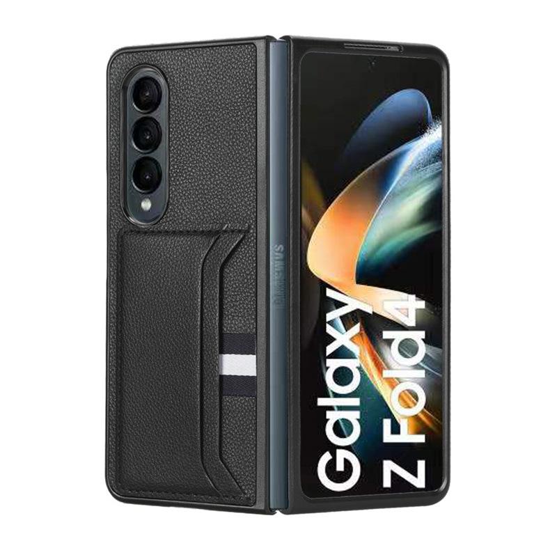 Suitable for Samsung Z FOLD7 phone case, Z fold 6/4/D5 card slot leather protective cover, Zfold3 phone case