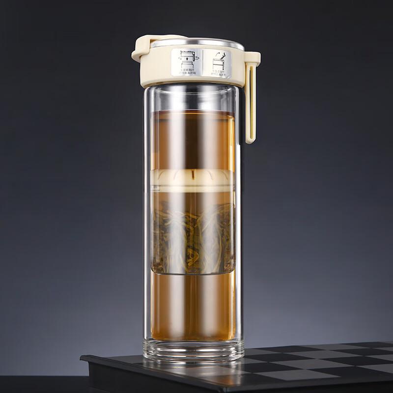 SX Double-Layer Magnetic Tea Infuser Glass Cup
