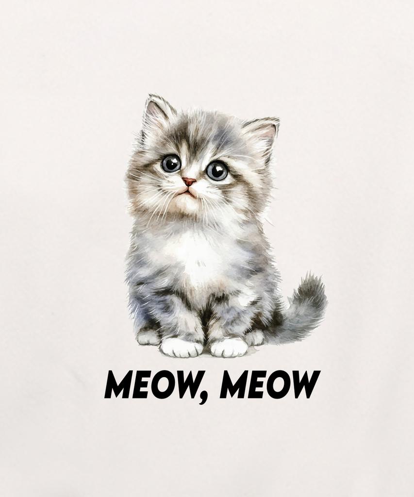 Wissi Meow Meow Oversized Sweatshirt (Wls019) White (Type A)
