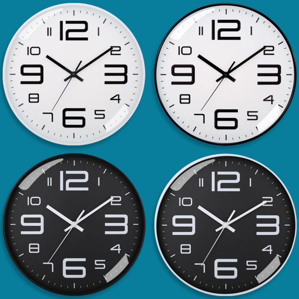 

Round Nordic Wall Clock Mute Wall Hanging Clock Minimalist Digital Clock Bedroom Style 1