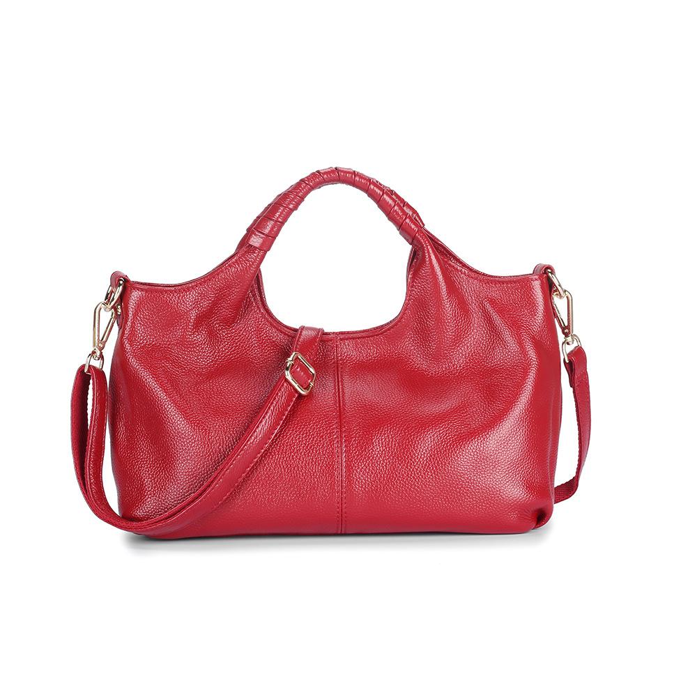 

Middle-aged mother women s bag handbag practical bag new women s fashion, first layer cowhide single shoulder crossbody бордовый