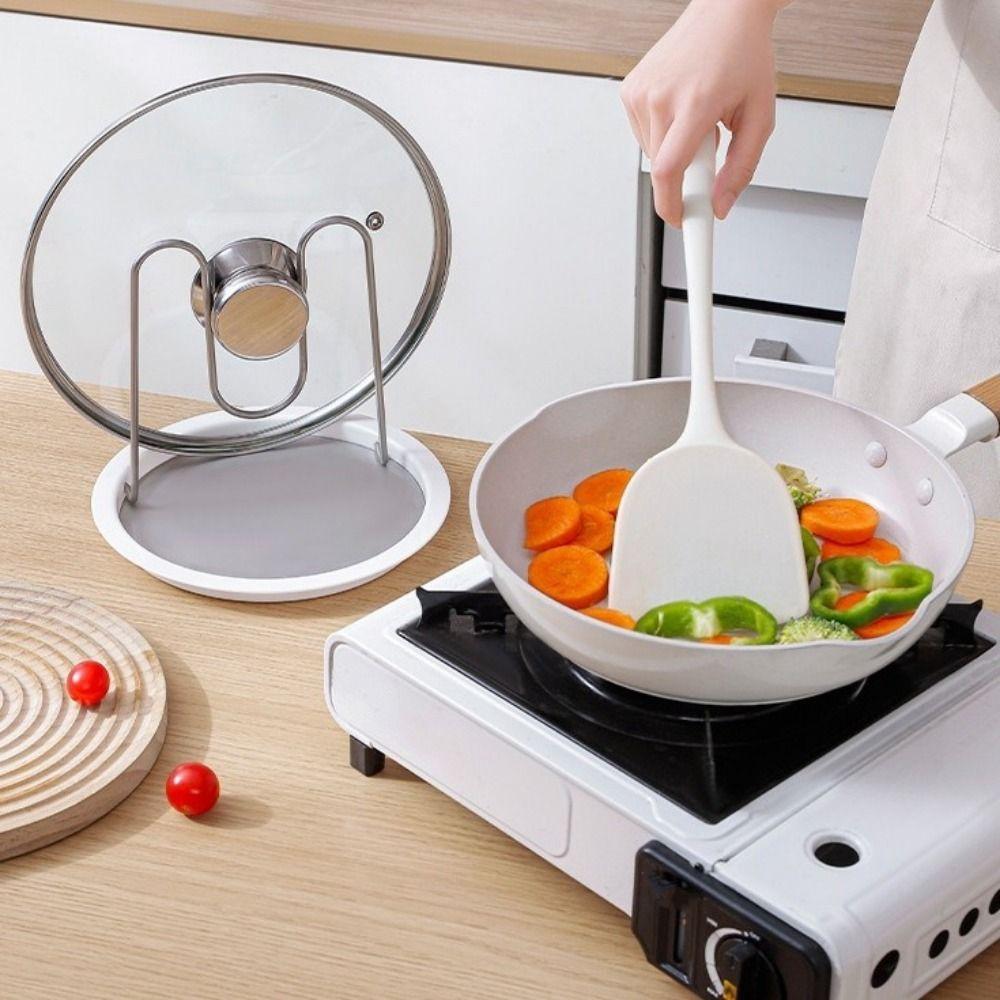 Folding Pot Lid Holder Stainless Steel Pot Lid Stand Pan Cover Shelf Spoon Rest  Restaurant