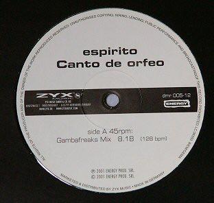 

12inch Record ESPIRITO - Canto De Orfeo DMR00512 Energy Producti 2001 Germany Dance & Electronica Used