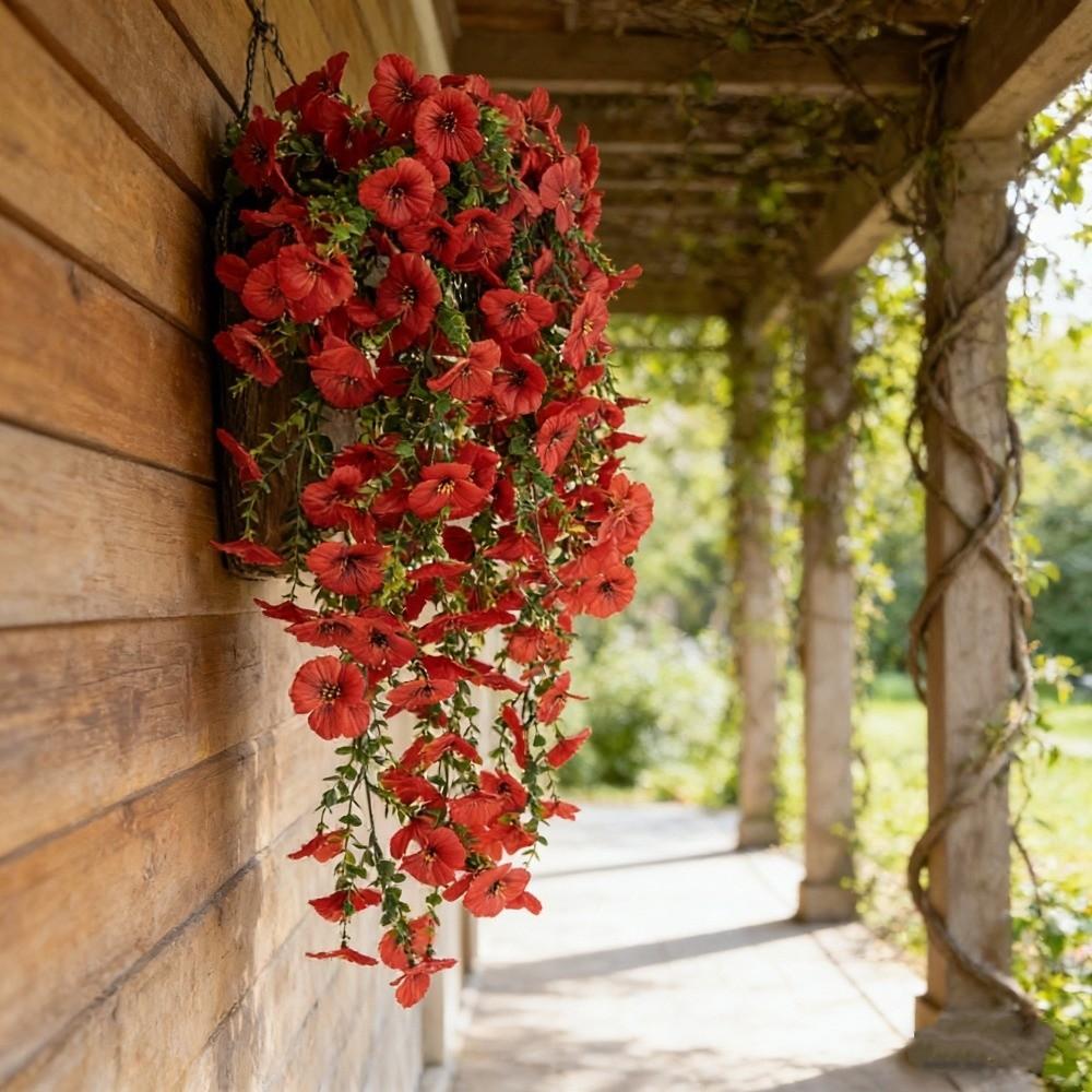 Multicolor Artificial Flower DIY Viola Tricolor Eucalyptus Pansy Hanging Lifelike Plants Wreath Wall Hanging Ornament