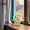 Housewarming Religious Present Holy Family Figurine Ornament, Modern Hollow Water Drop Resin Desktop Faith Decoration Statue, Western Style