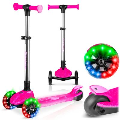 Ricokids Jelly Three-Wheeled Balance Scooter For Children, Glowing In The Dark - Pink