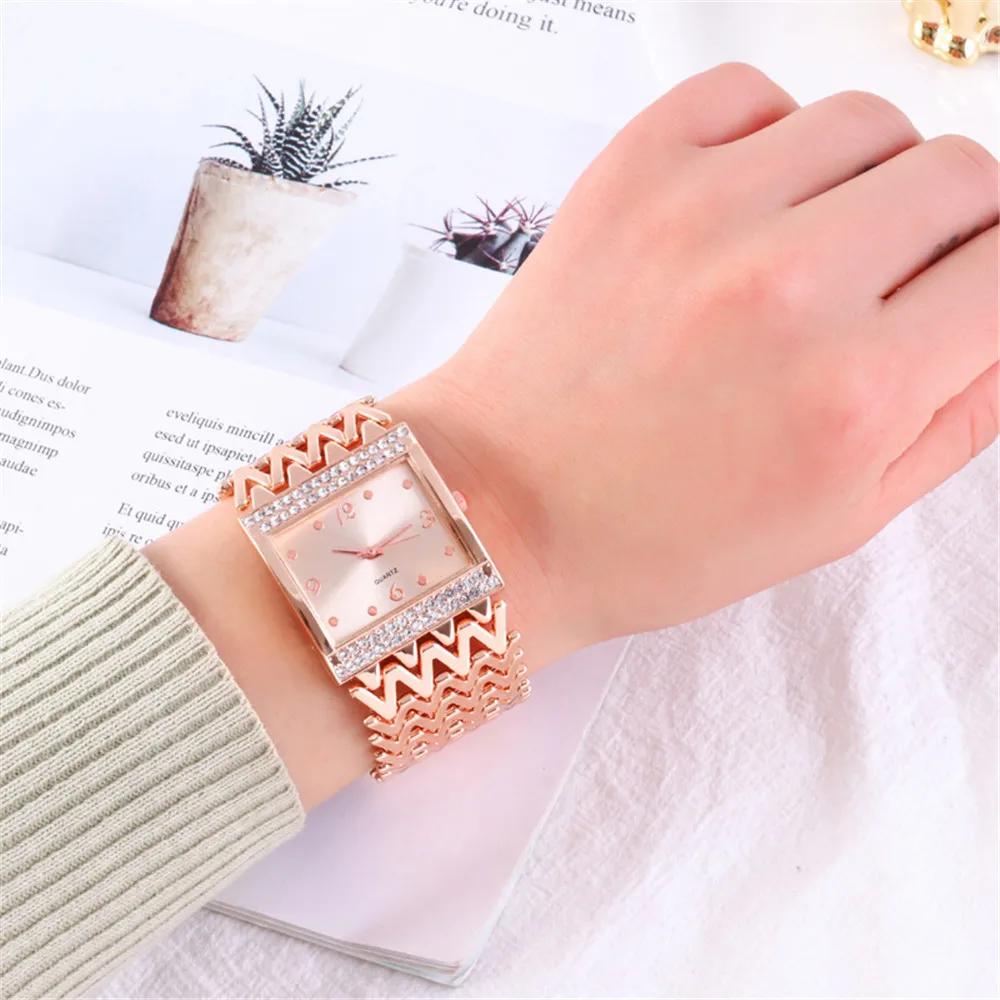 Fashion Brand Luxury Watch Women Square Stainless Steel Bracelet Watches Temperament Ladies Quartz Wristwatches Reloj Mujer