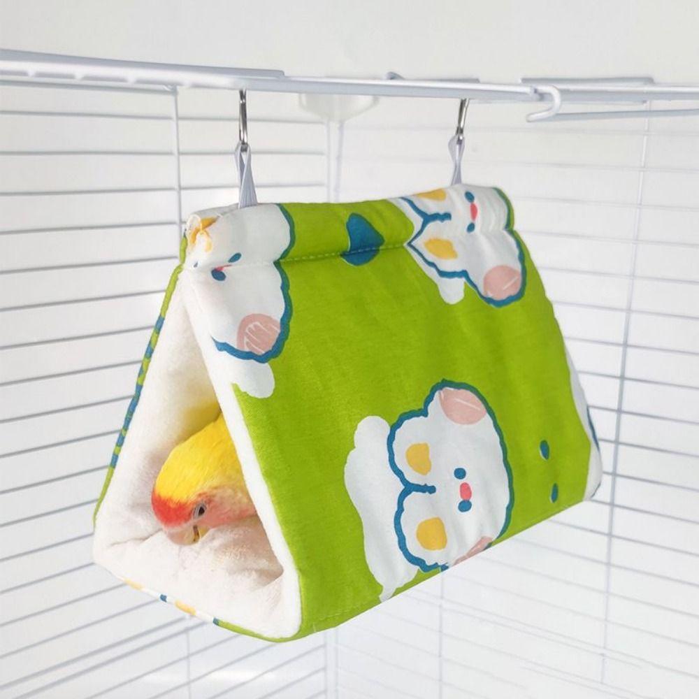 Cute Parrot Warm Hammock Soft Triangular Cotton Nest Easy to Use Pet Sleeping Bed  Intoor