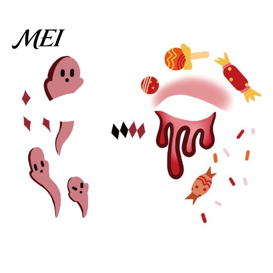 Temporary Face Tattoos for Party Halloween Tattoo Stickers, Waterproof Scary Makeup Decals Party, Funny Wound Scar Body Art Kids Adults Easy