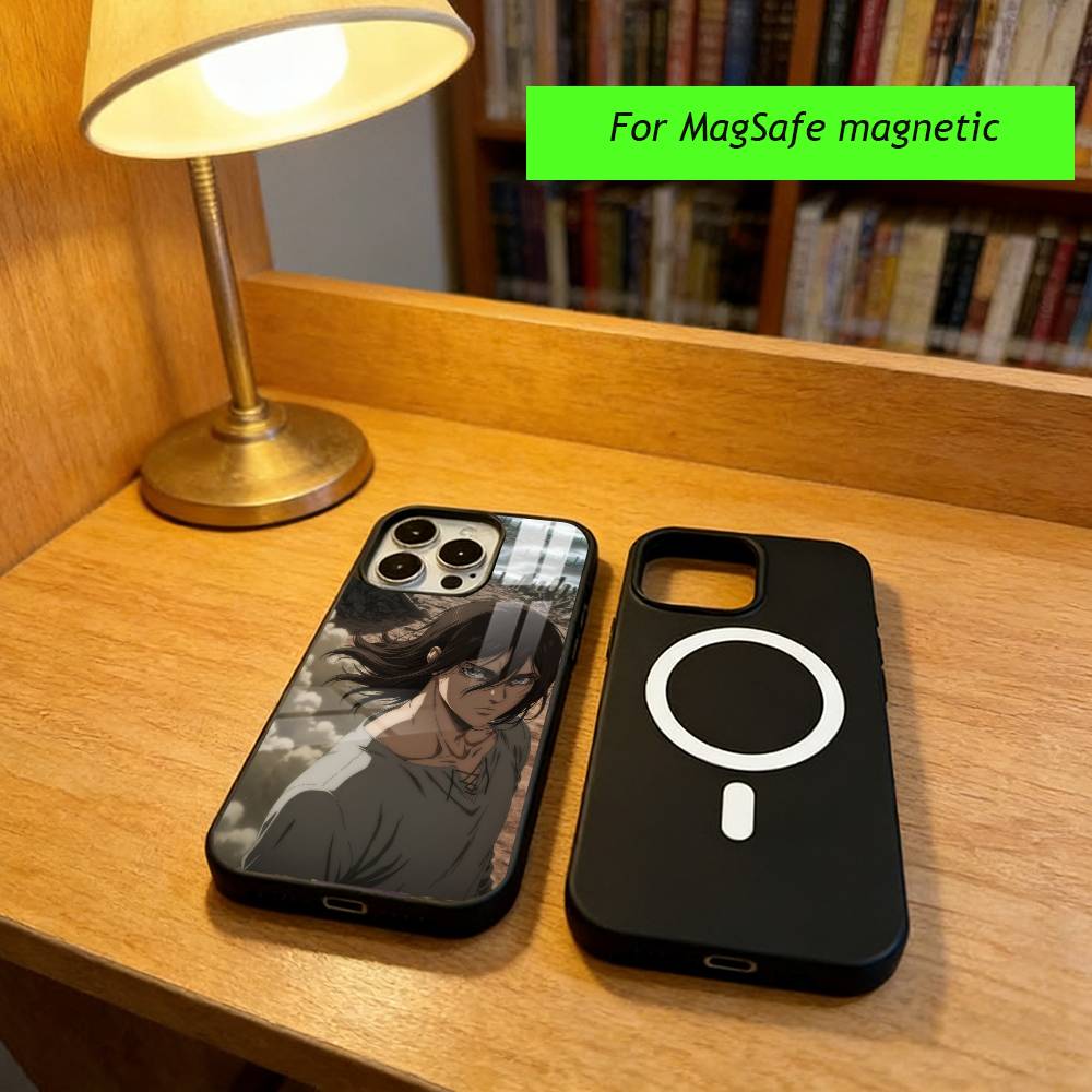 Anime A-Attack on Titan E-Eren Yeager Phone Case For iPhone17,16,15,14,13,12,11 Plus,Pro Magnetic For Magsafe Wireless Charging