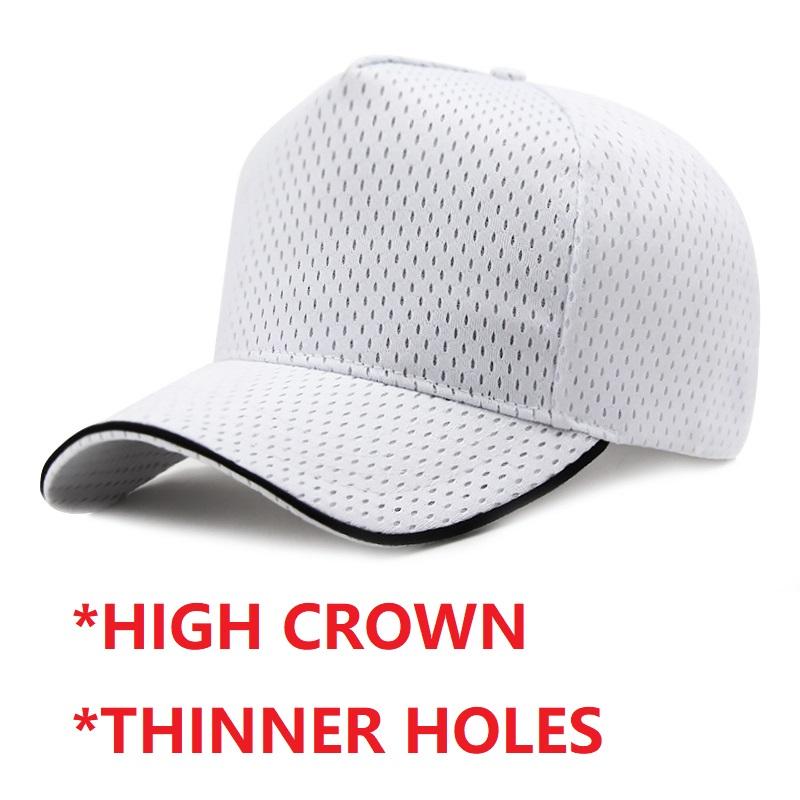 Letní síťovaná baseballová čepice Big Head Plus Size pro muže a ženy, truckerka, prodyšná, nastavitelná, pro venkovní sporty, běh