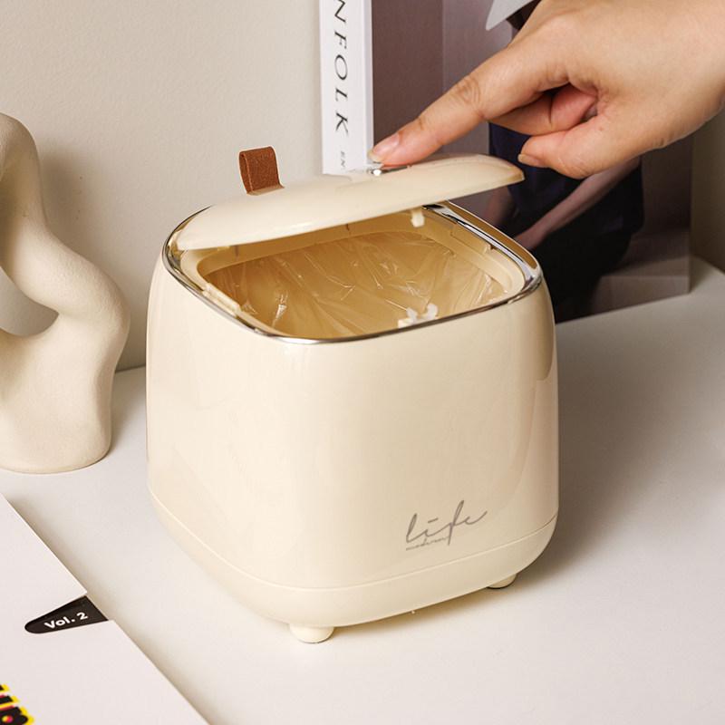 Compact Desktop Waste Bin with Bags - Press-Type